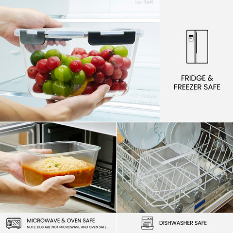 Melovom vidrio BPA-free seguro para almacenar frutas, verduras y ensaladas.