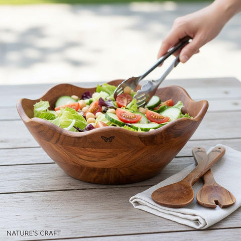 Melvvi cubiertos para ensalada de madera, ideales para servir y mezclar con facilidad