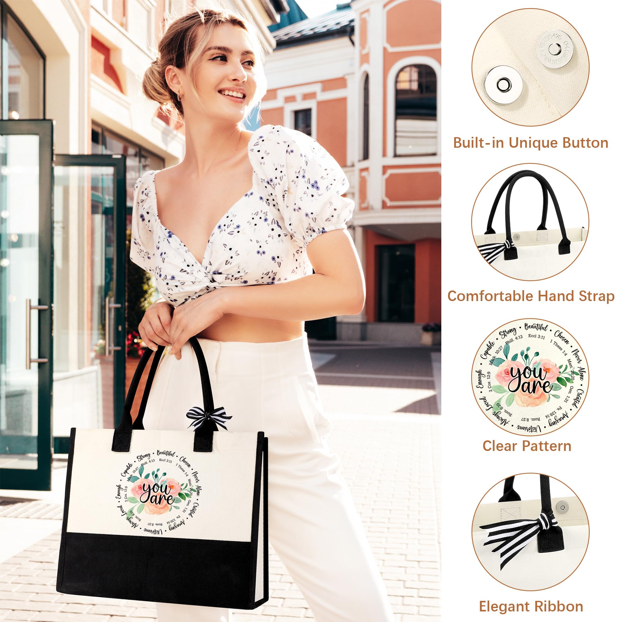 Bolsa tote estilosa de Memgift para llevar accesorios y fe.