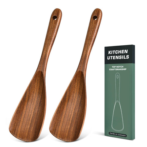 MemoGem espátula de madera de acacia, diseño de una pieza para cocinar sin residuos.