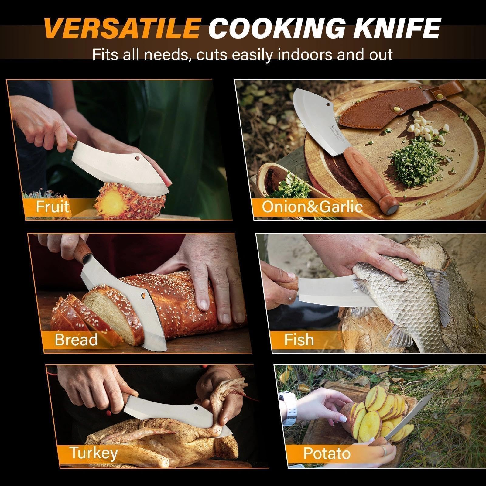 MEN WITH THE POT cuchillo para cortar verduras y carne con facilidad.