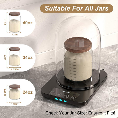 MENGBEI cupula de vidrio compatible con frascos 24–40 oz para fermentación.