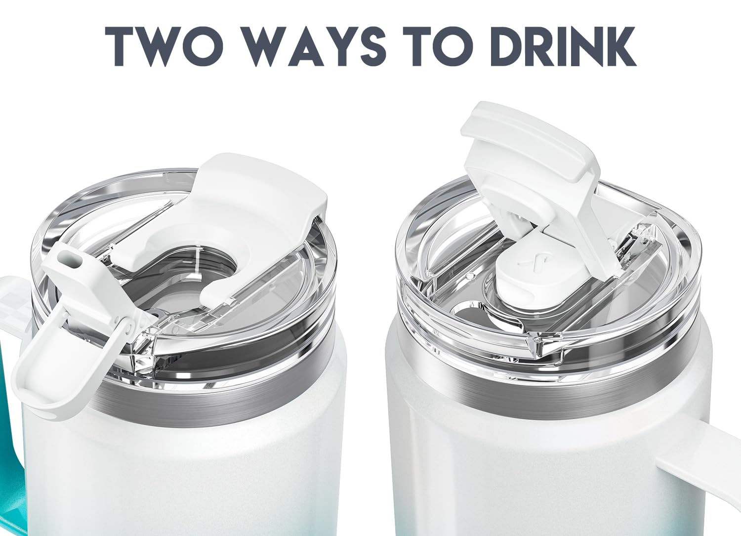 Meoky vaso térmico de 32 oz con pajita integrada para beber en movimiento.