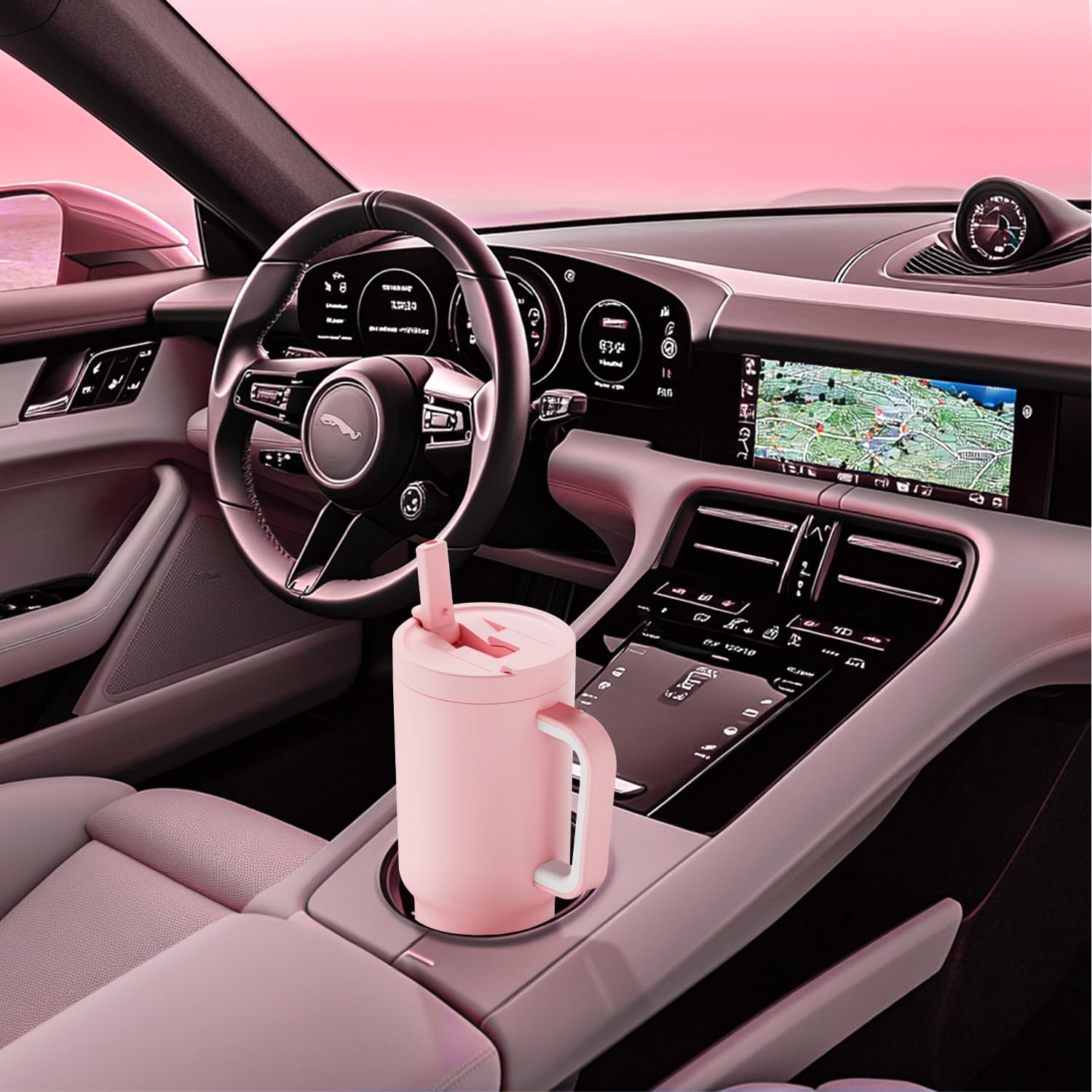 Meoky 32oz tumbler compatible con portavasos para coche.