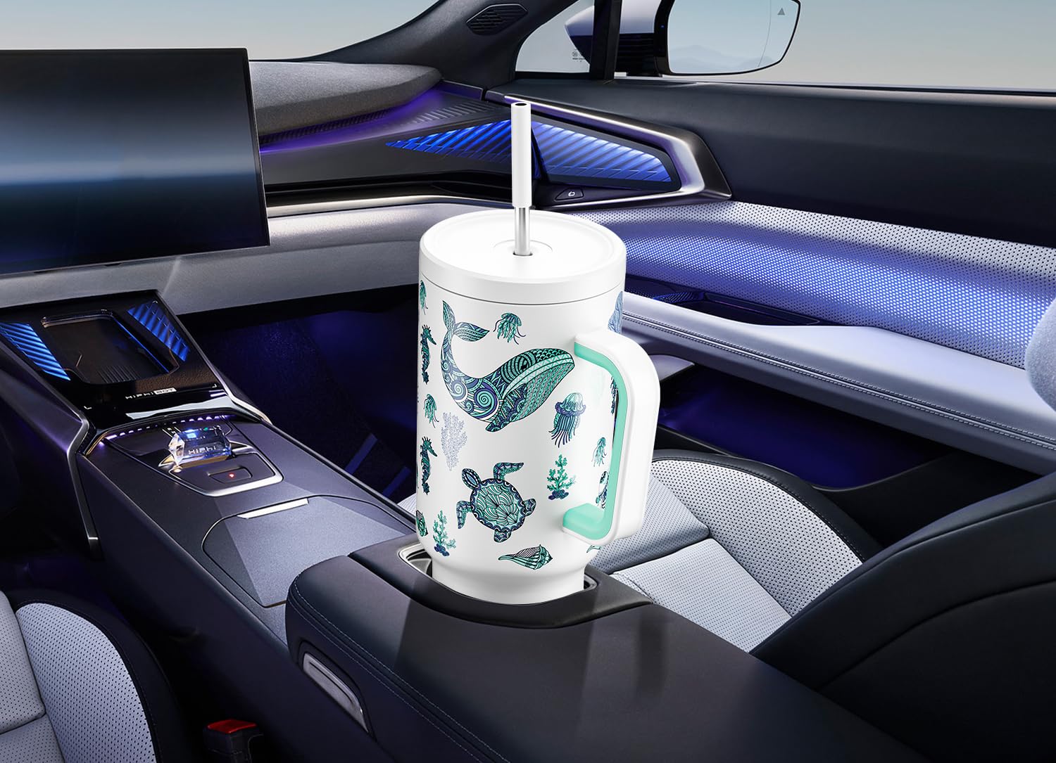 Meoky 40 onzas diseño Sea Life añade estilo a cada viaje.