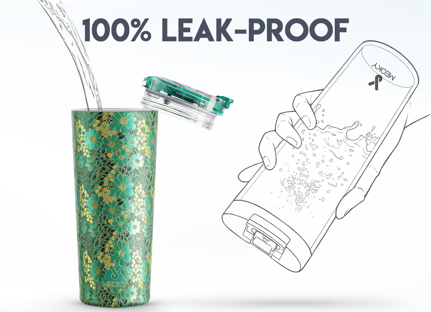 Meoky acero inoxidable 18/8, resistente y sin transferencia de sabor.
