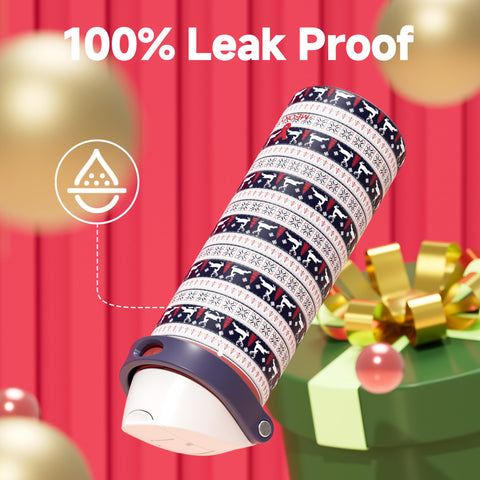 Meoky botella 24oz con diseño festivo navideño para regalo.