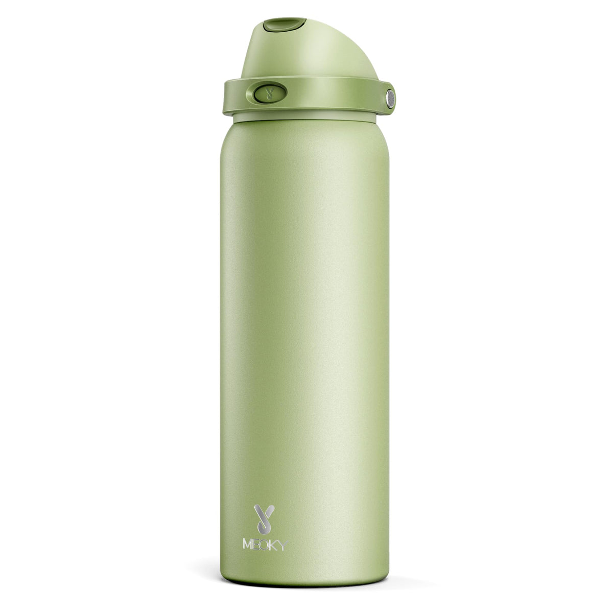 Botella Meoky 40 oz con tapa 2 en 1 para uso en gimnasio y ruta.