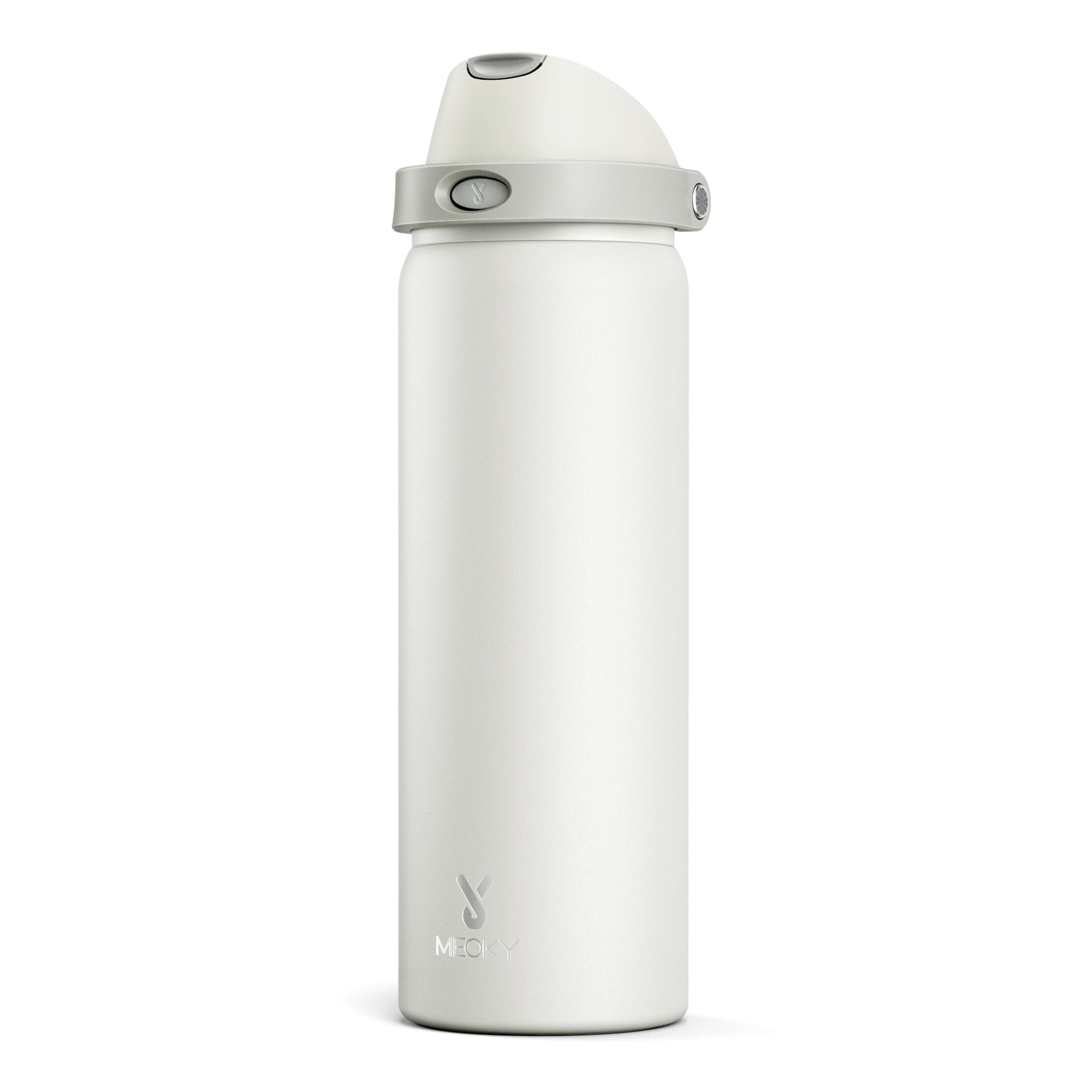 Meoky botella-agua-aislada-32oz mantiene las bebidas frías sin condensación.
