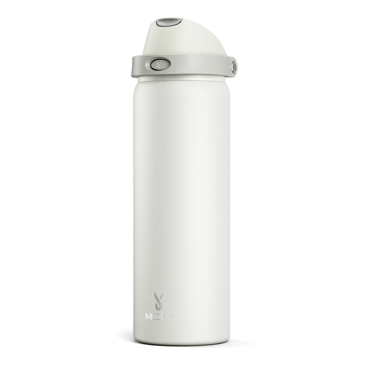 Meoky botella-agua-aislada-32oz mantiene las bebidas frías sin condensación.