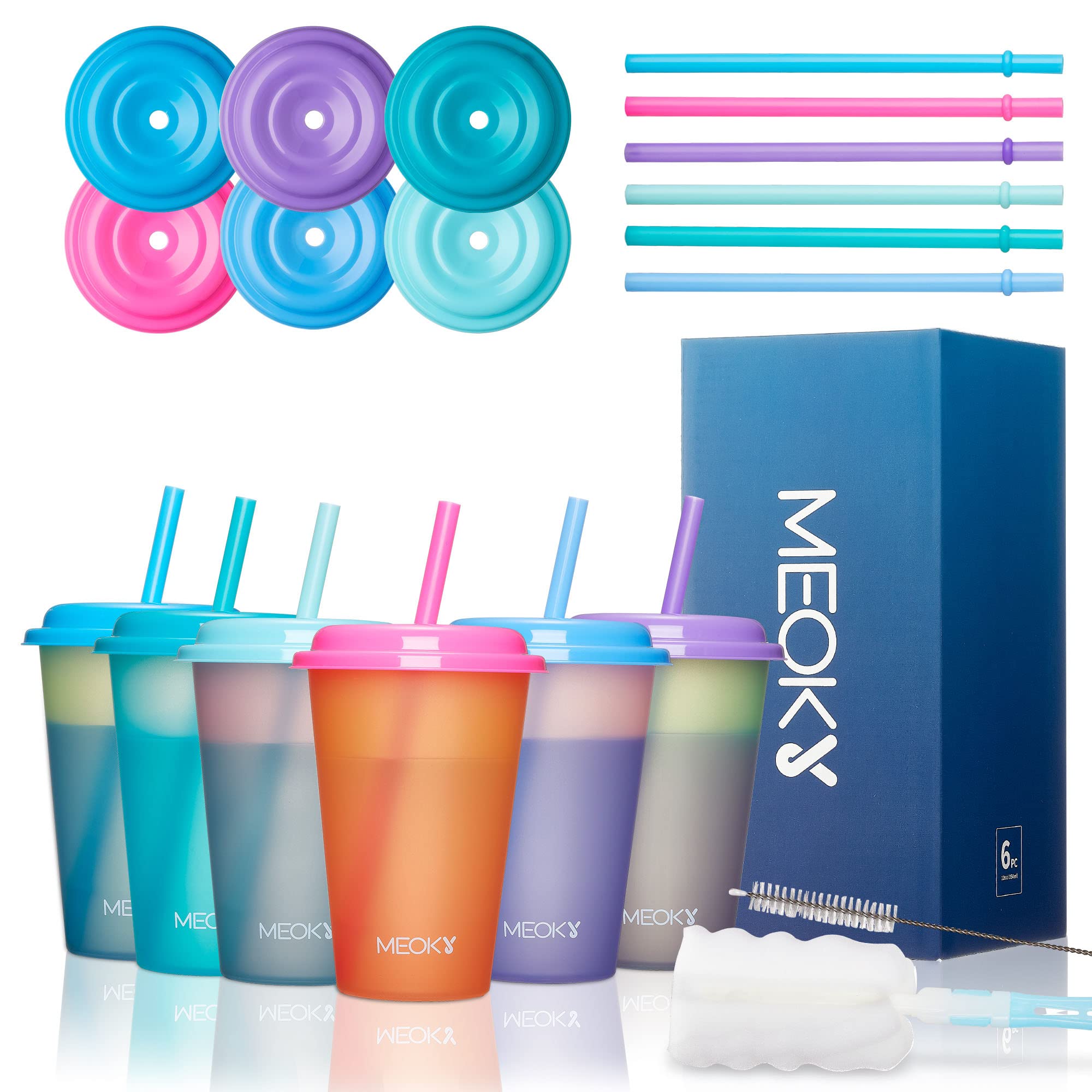 Meoky, copas de 12 onzas para bebidas frías y refrescantes.