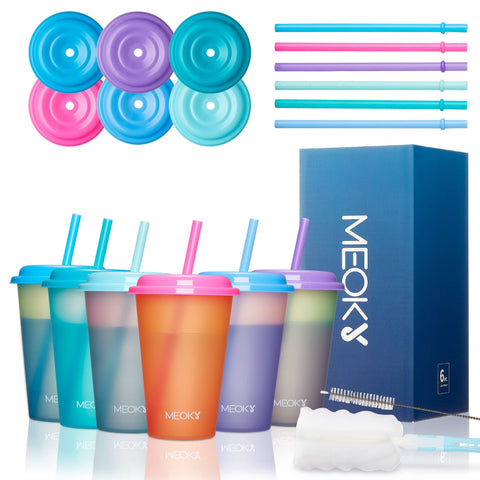 Meoky, copas de 12 onzas para bebidas frías y refrescantes.