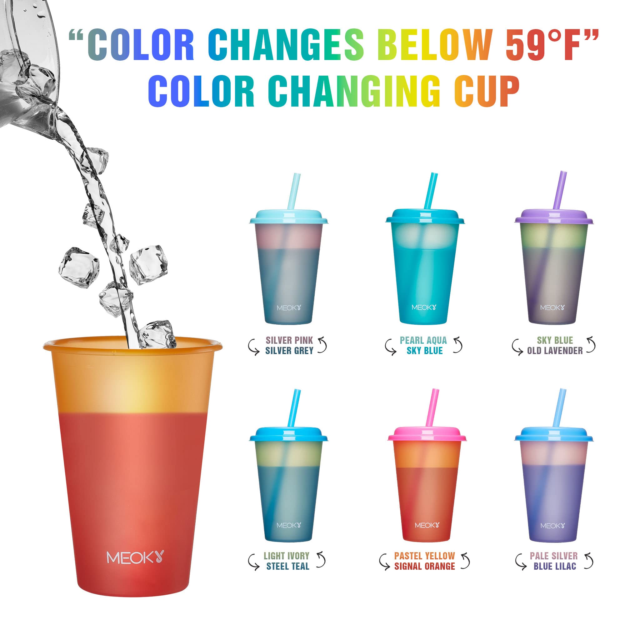 Meoky, copas colores 6 unidades para eventos y celebraciones.