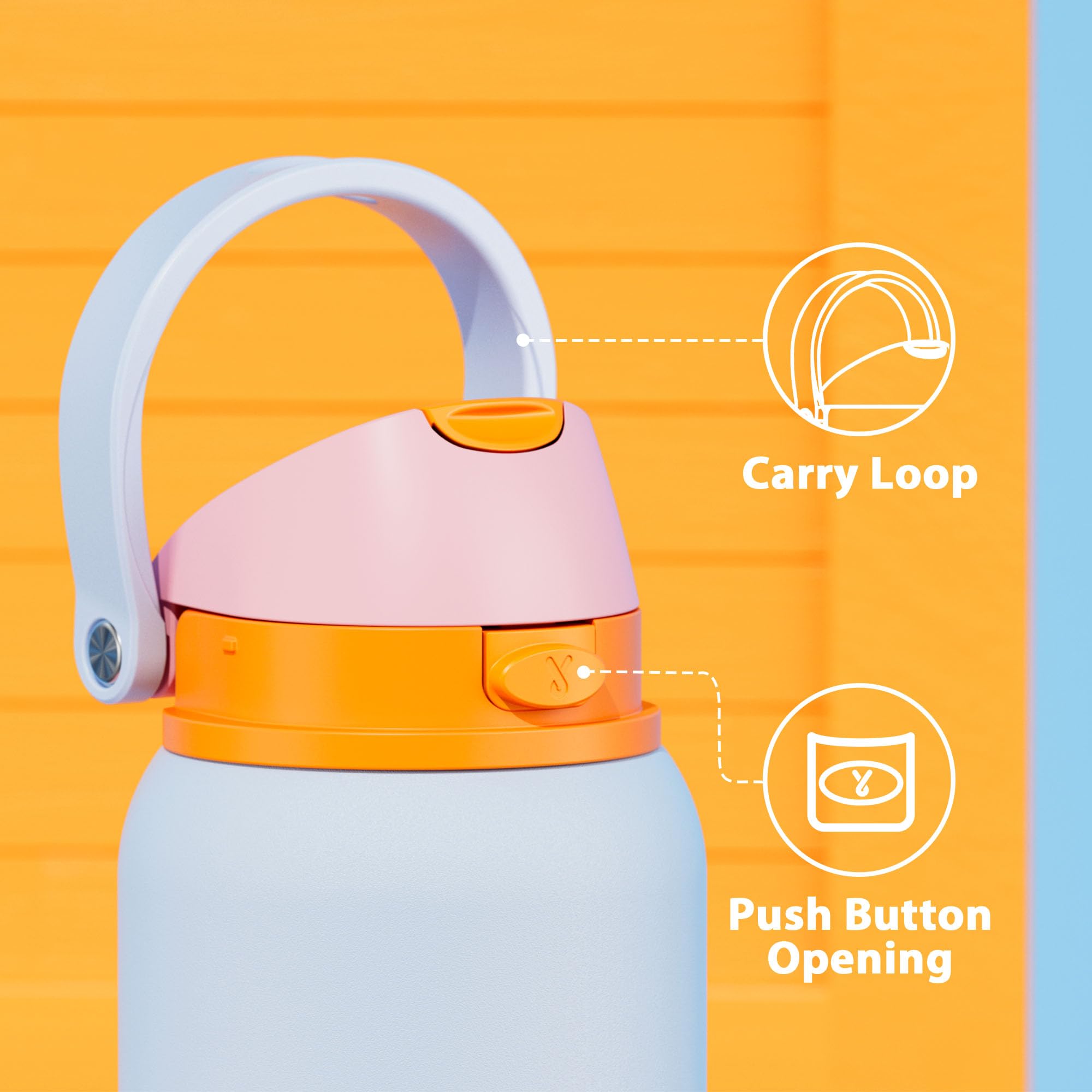 Cuerpo de acero inoxidable Meoky, durable y libre de BPA.