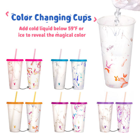 Meoky tazas 24oz cambio color en dos tonos, ideal para bebidas frías.