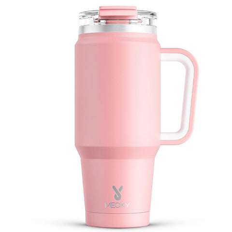Meoky tumbler 32oz con manija ergonómica para un agarre cómodo