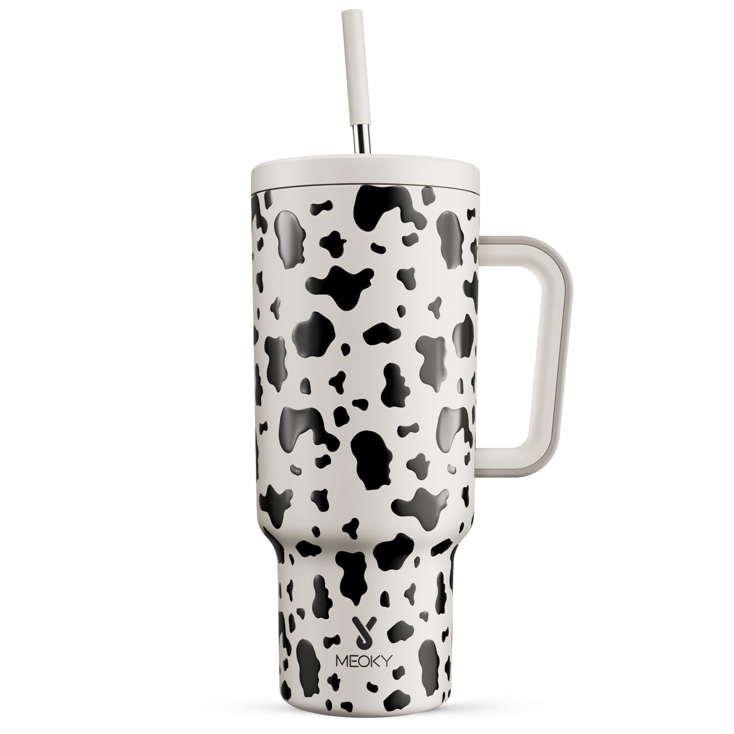 Meoky Tumbler 40oz con manija ergonómica para un agarre cómodo durante el día