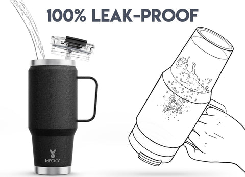 Meoky tumbler con aislamiento doble que mantiene bebidas frías o calientes