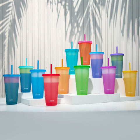 Meoky uso interior y exterior, vasos apilables para ahorro de espacio.