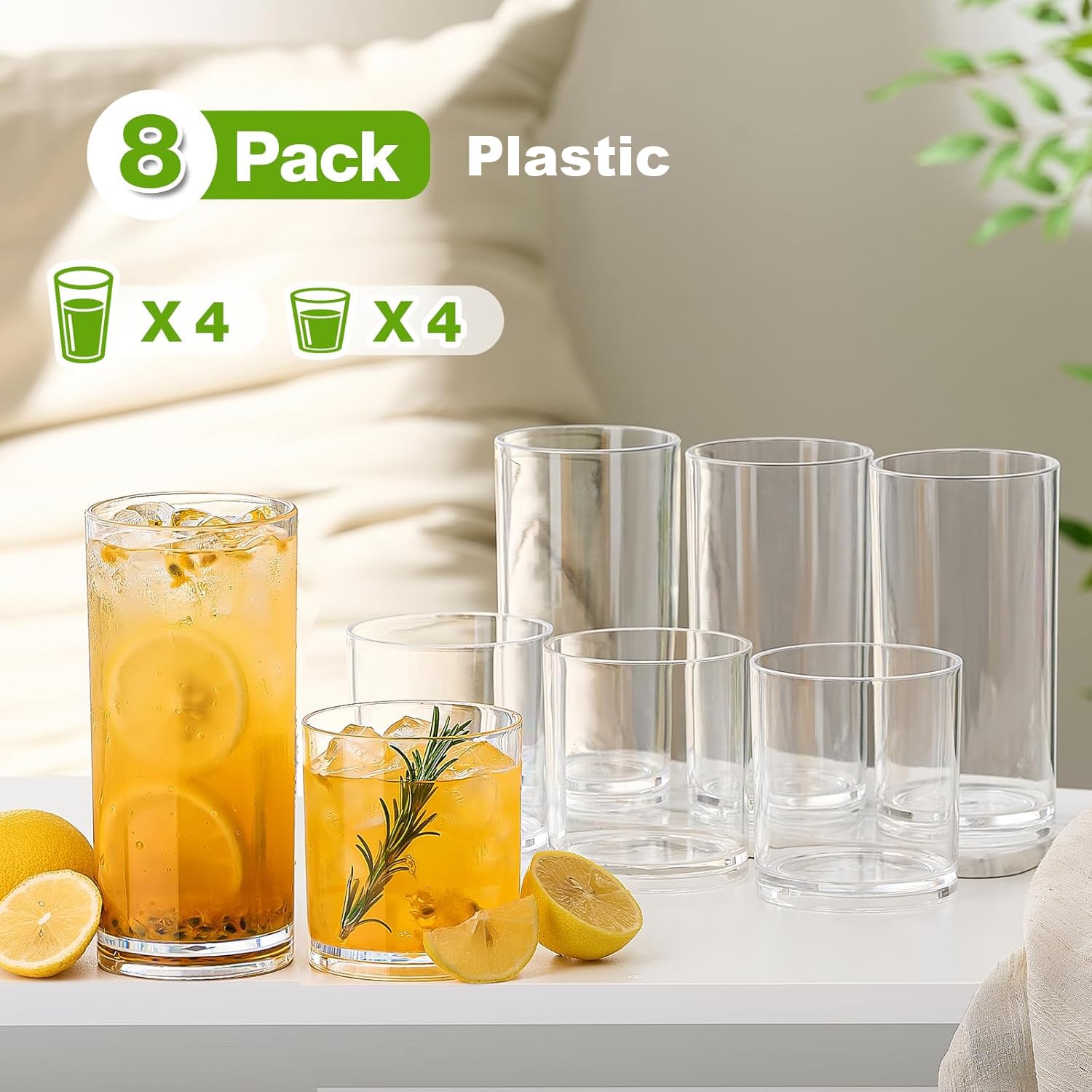 Vaso Meolibour rocks 14oz transparente, perfecto para cócteles y hielo
