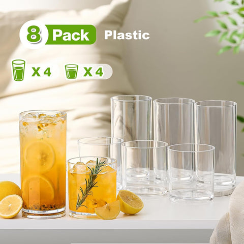 Vaso Meolibour rocks 14oz transparente, perfecto para cócteles y hielo