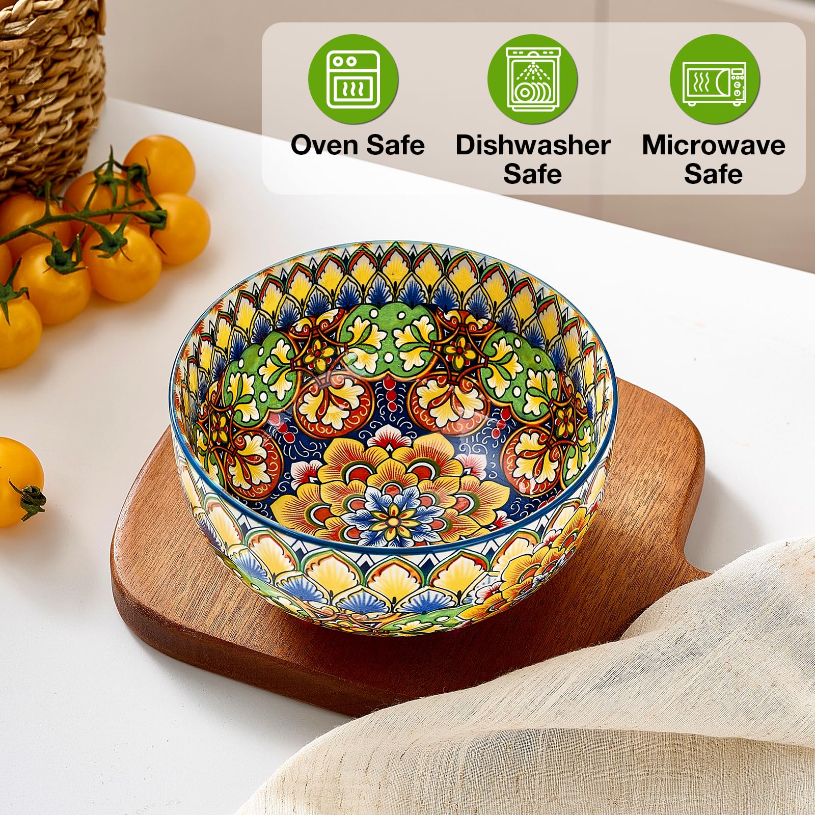 Meolibour tazones ceramicos de 28 oz ideales para sopa o cereal