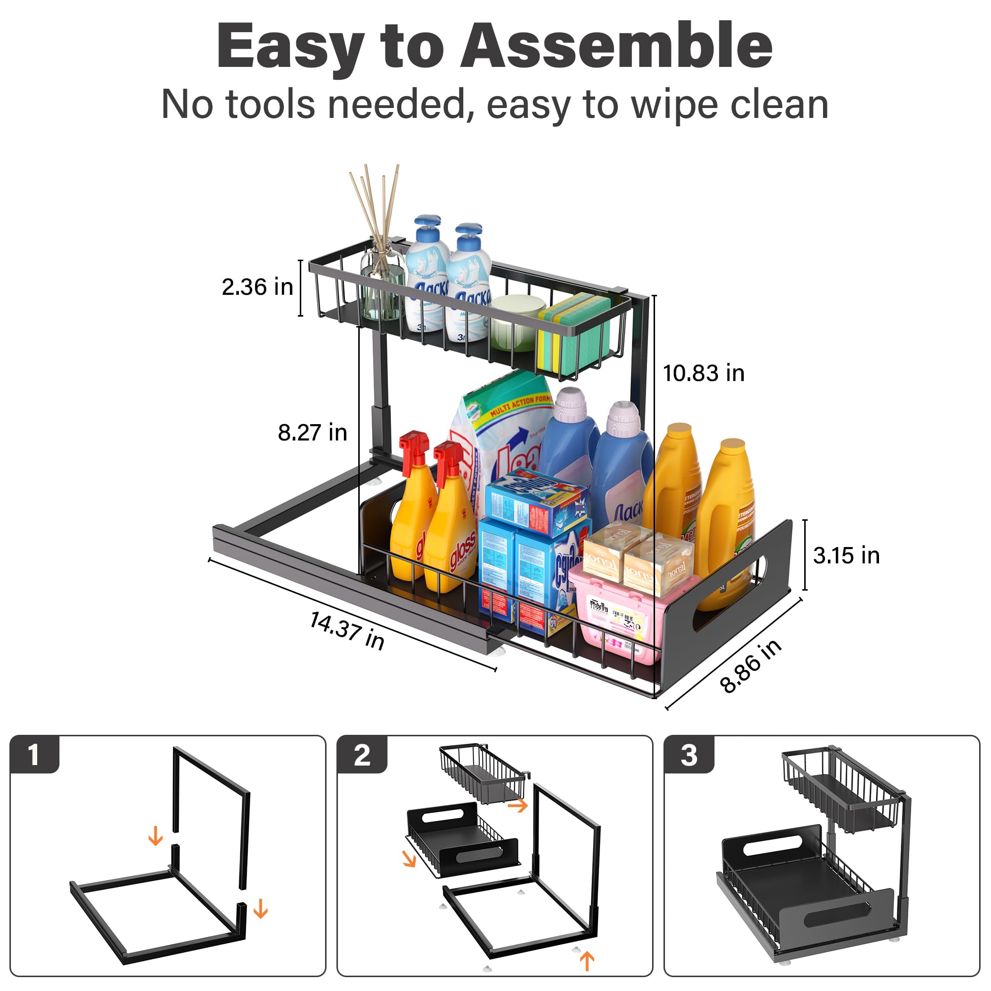 MERATIA guía deslizante: sistema estable para optimizar espacio en cocina y baño.