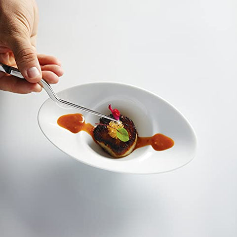 Mercer Culinary tenazas de emplatado punta fina para precisión minuciosa.
