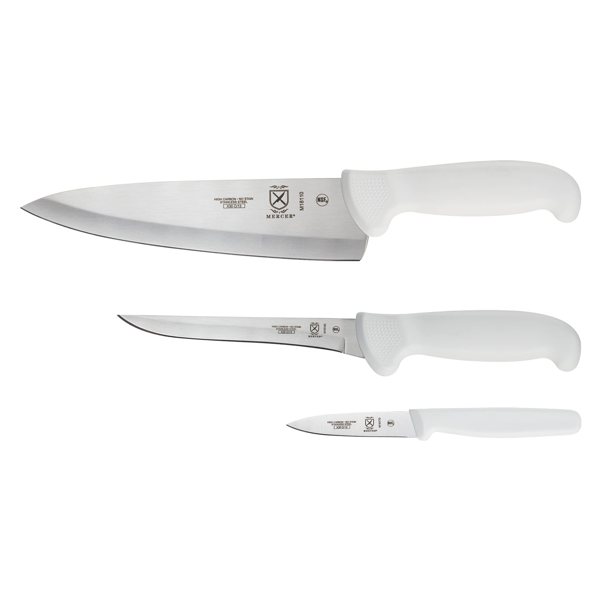 Mercer Culinary Ultimate White, cuchillo chef 8 pulgadas, filo de precisión para cortes rápidos