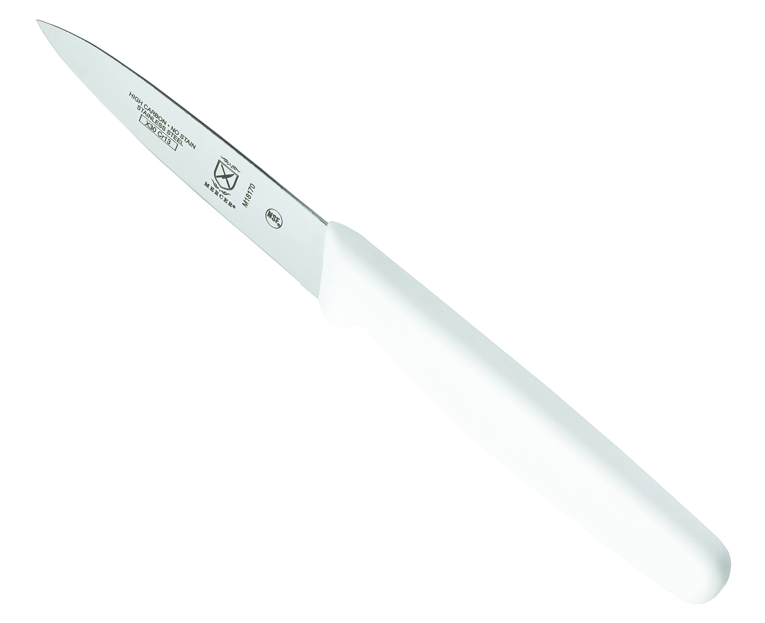 Mercer Culinary Ultimate White, cuchillo pelar 3 pulgadas, manejo seguro para pelar frutos