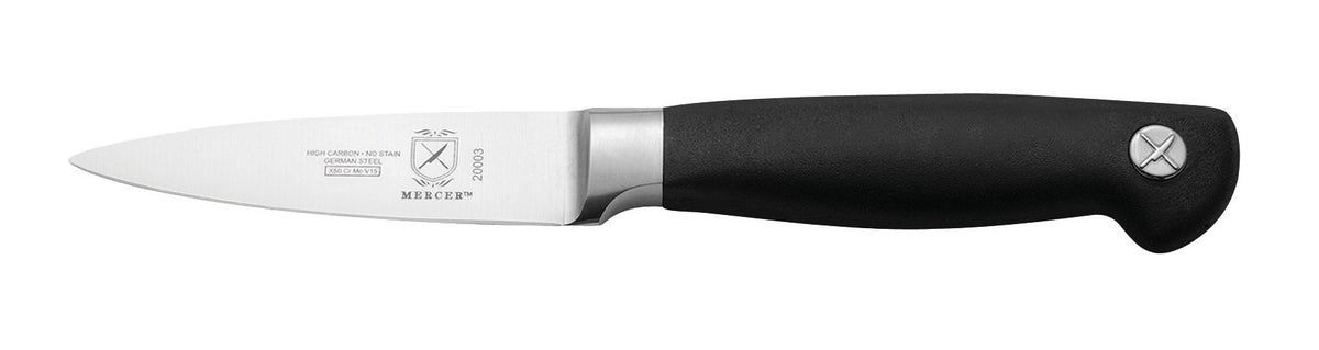 Mercer Culinary Genesis cuchillo pelar 3,5 pulgadas con filo preciso para frutas pequeñas.