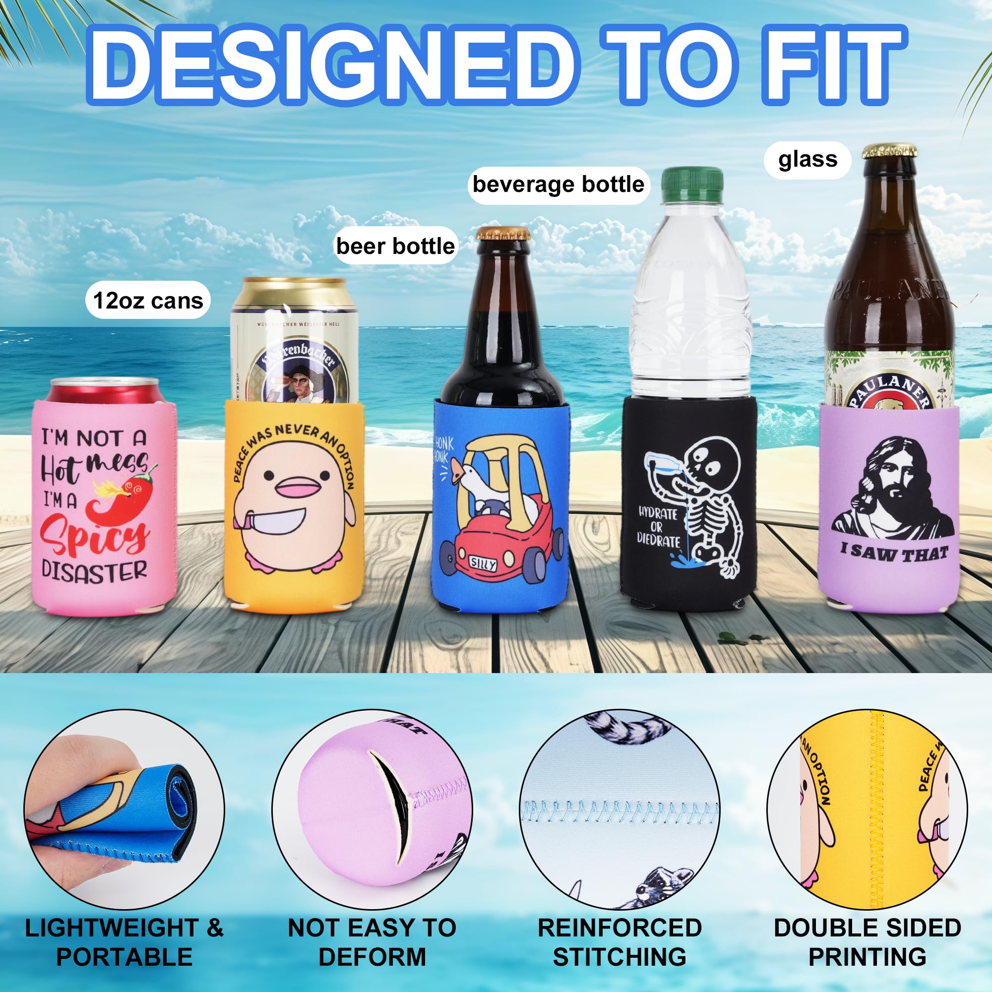 Merrypuls: ajuste universal para latas 12 oz, colapsable para llevar.