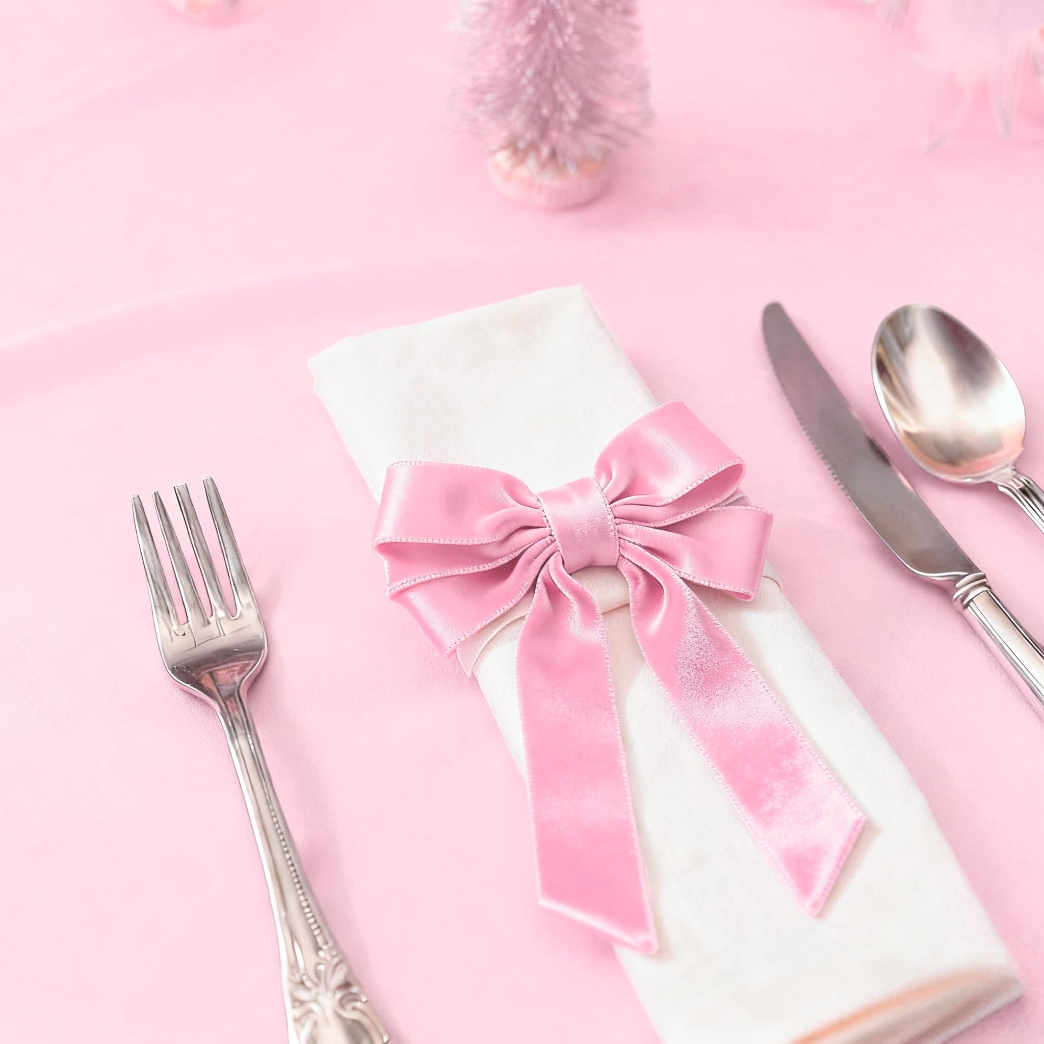 Meseey diseño de lazo rosa para servir servilletas con estilo