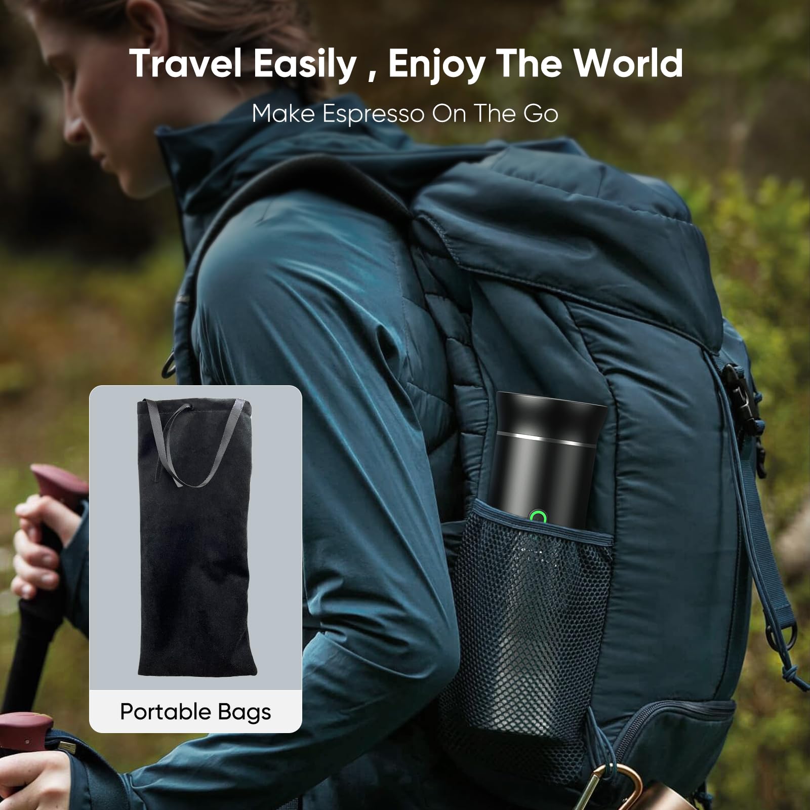 Meseto máquina de espresso portátil con batería de 7500 mAh para viajes