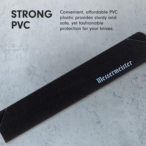 Protector Messermeister con dos muescas de entrada para hojas de cuchillo, mayor seguridad.