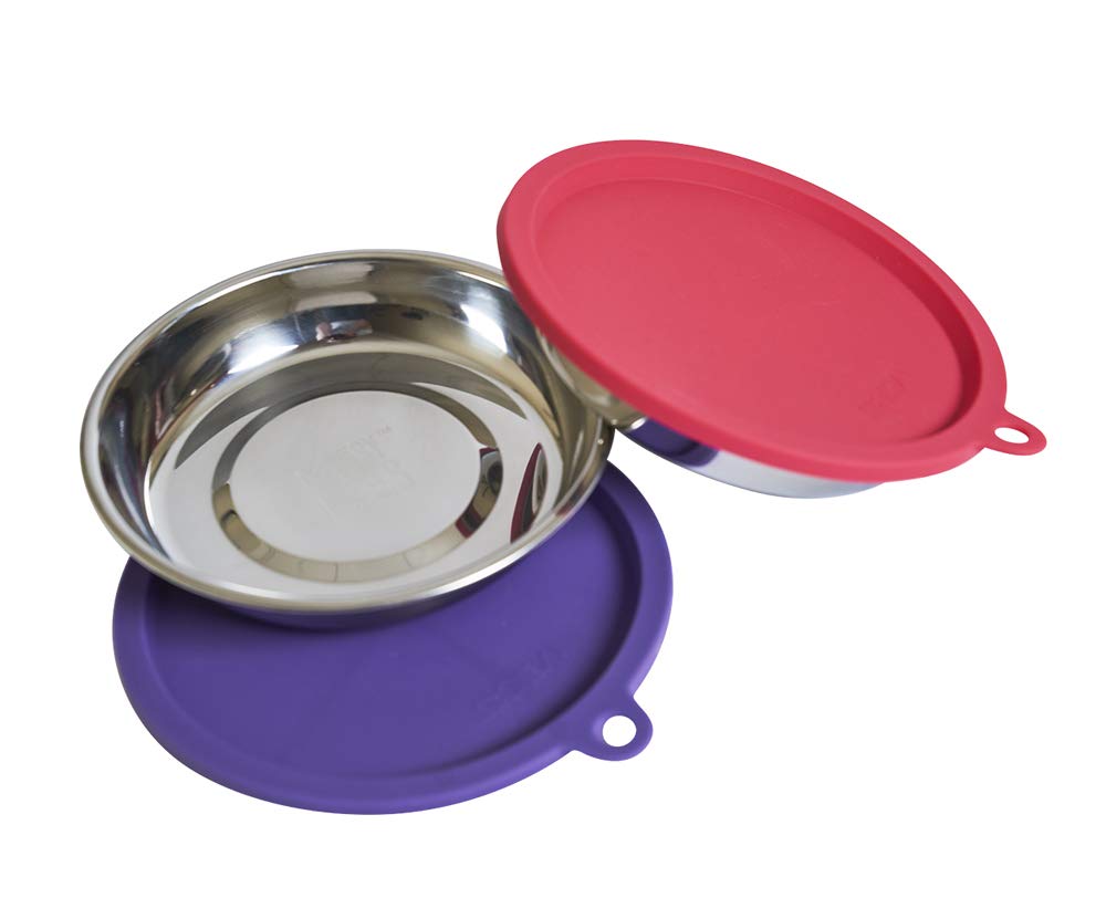 Messy Cats: tapas de silicona moradas de 6 pulgadas para conservar comida.