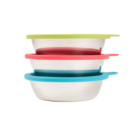 Messy Mutts: tapas de silicona en colores sandía, azul y verde para sellado seguro