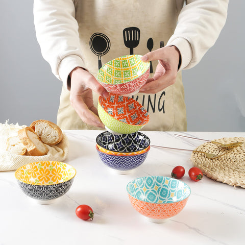 Metahom cuenco cerámico para helado, ligero y resistente para uso diario.