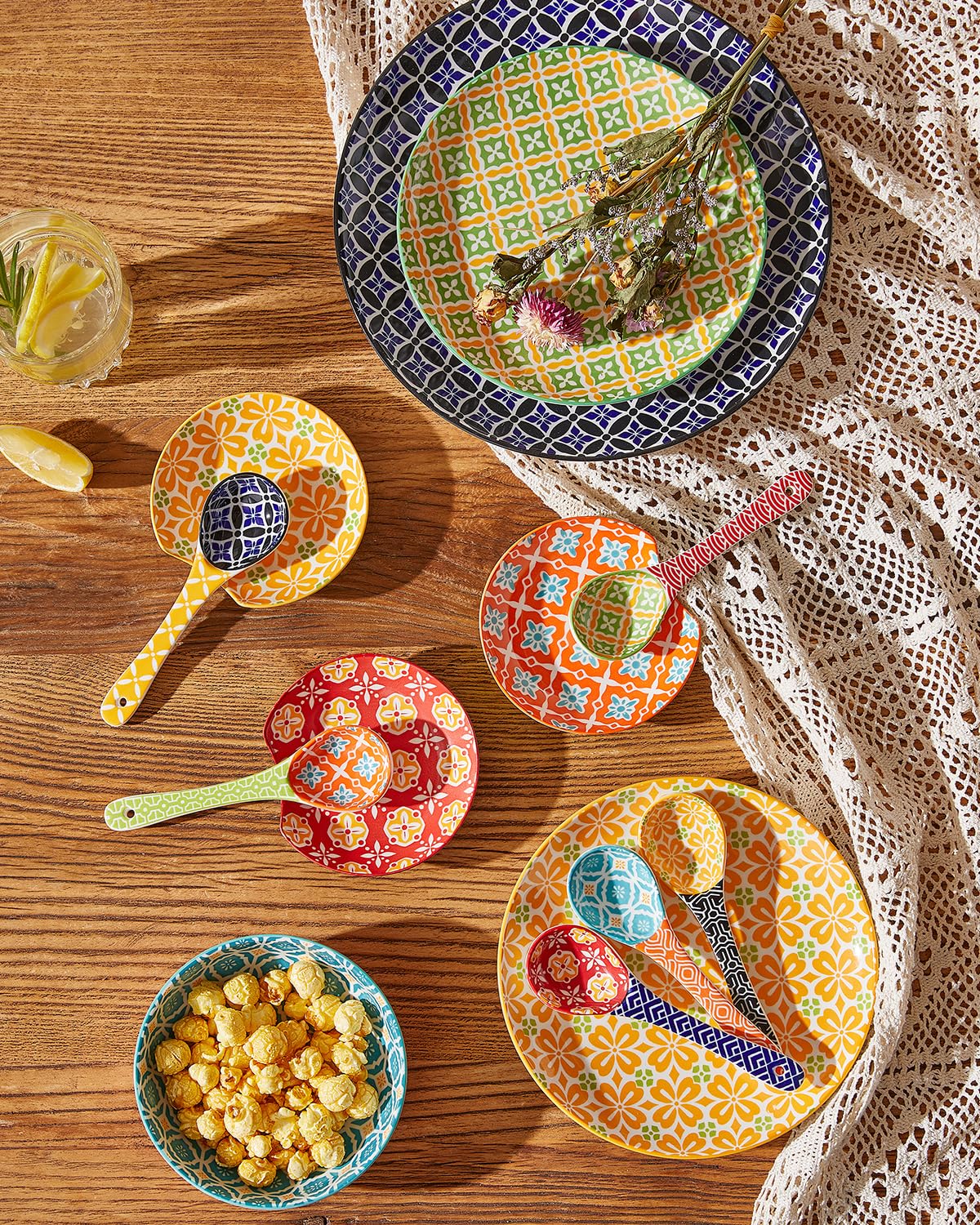 Metahom cucharas cerámicas coloridas para dips, perfectas para salsas y aperitivos.