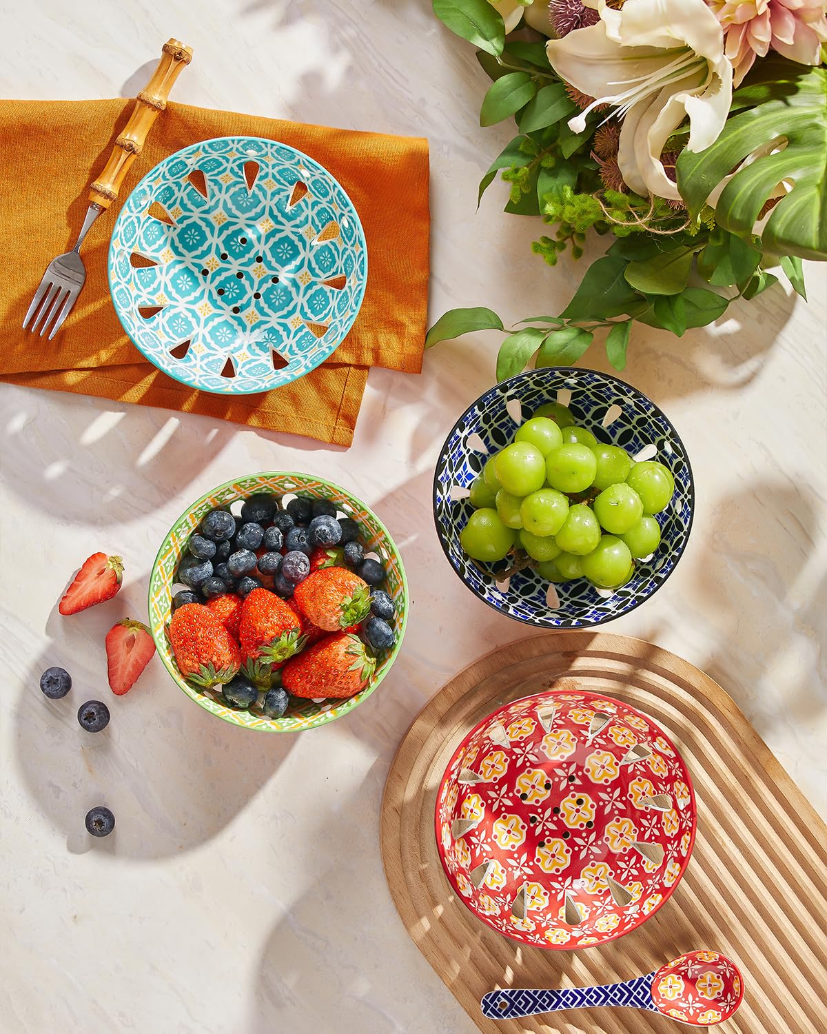 Recipiente para frutas en cocina Metahom, apto para lavavajillas y microondas.