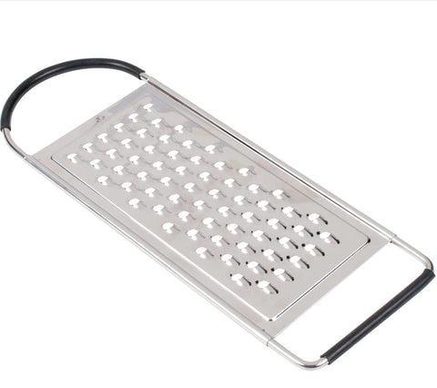 Metal Magery rallador plano de acero inoxidable para rallado grueso de verduras.