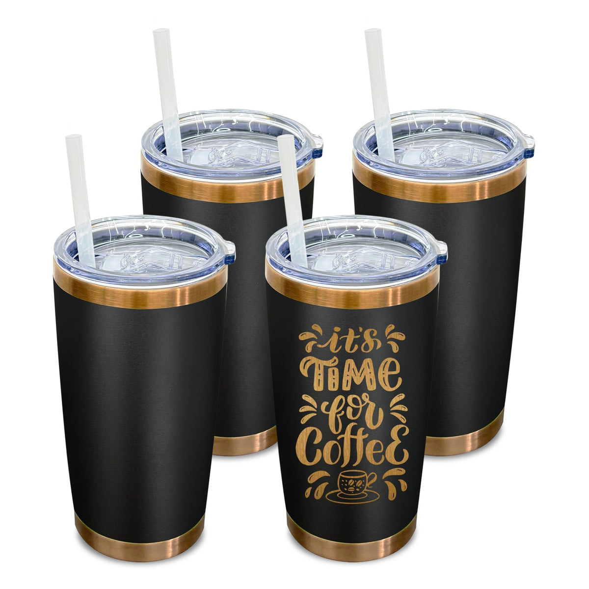 Metalya 20 onzas tumbler con tapa deslizante y pajilla para uso diario