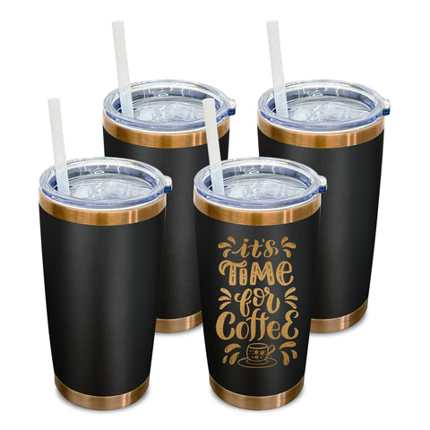 Metalya 20 onzas tumbler con tapa deslizante y pajilla para uso diario