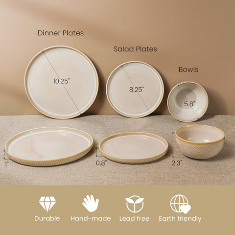 Metflavor Earthsong platos ensalada: conjunto elegante para cenas familiares.