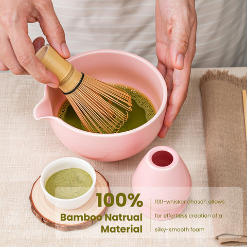 Metflavor tazón de matcha con pico para verter con control.