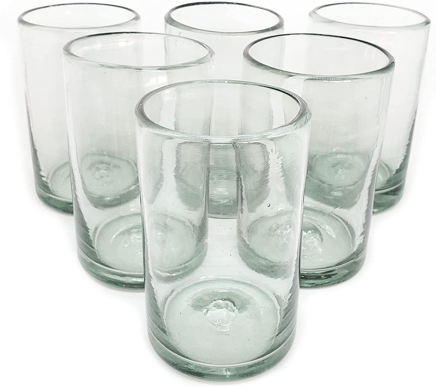 Vaso claro MexHandcraft de 14 onzas, soplado a mano para uso diario