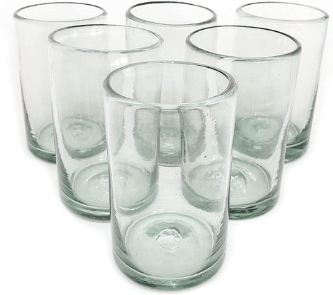 Vaso claro MexHandcraft de 14 onzas, soplado a mano para uso diario