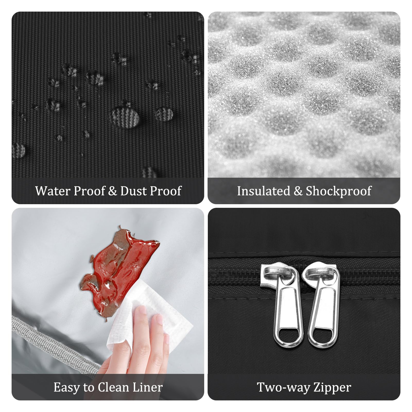 MEXS Bolso de almuerzo aislado material impermeable: protección contra derrames y lluvia ligera