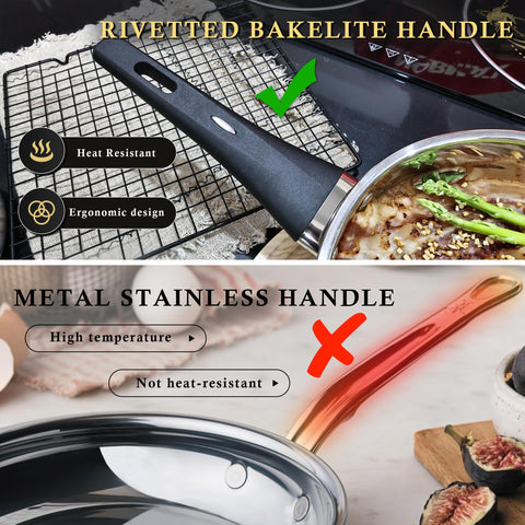 Sartén salteo Meythway 5,5 qt con tapa para dorar y cocer uniformemente.