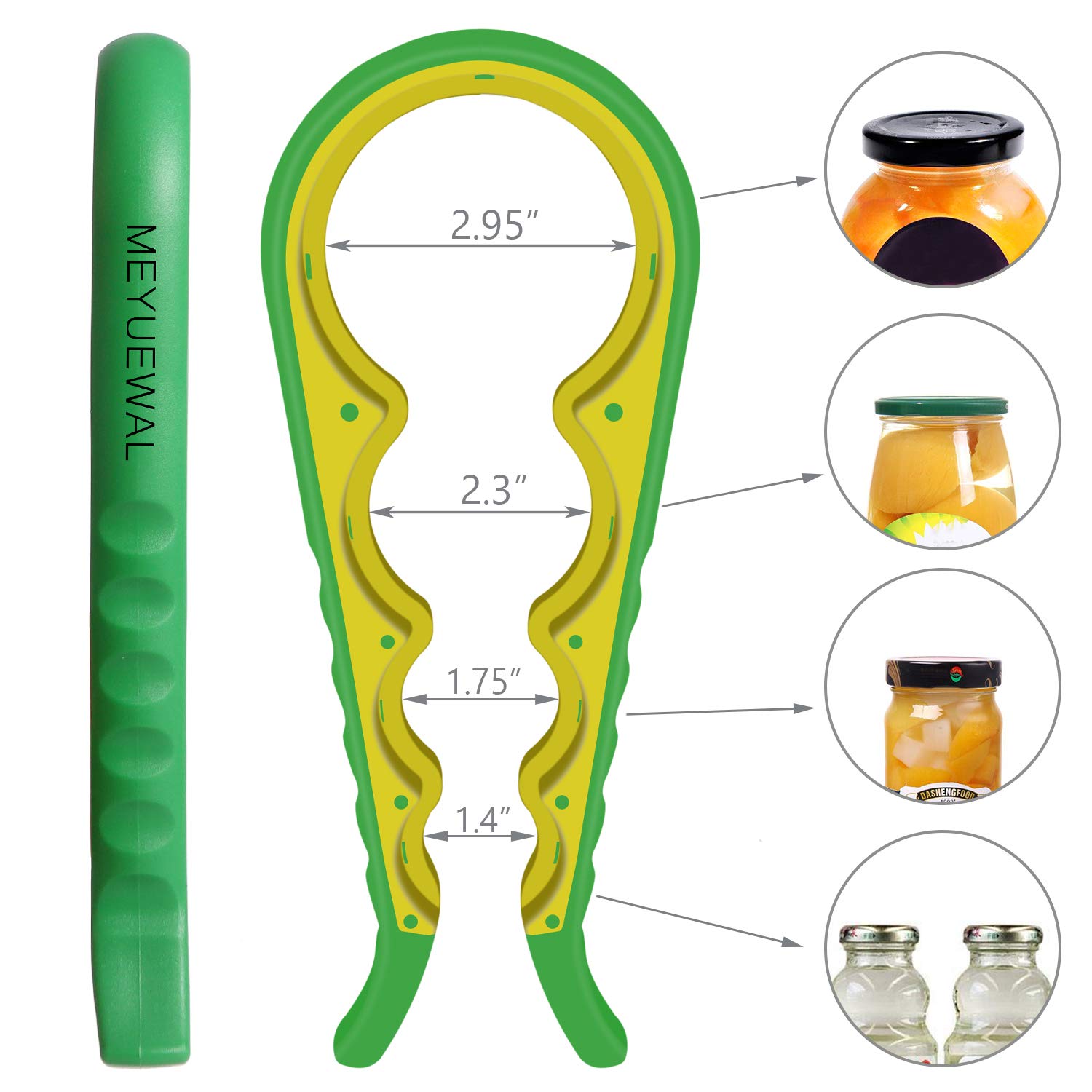 MEYUEWAL abre tapas 6 en 1 verde facilita abrir tapas y tarros
